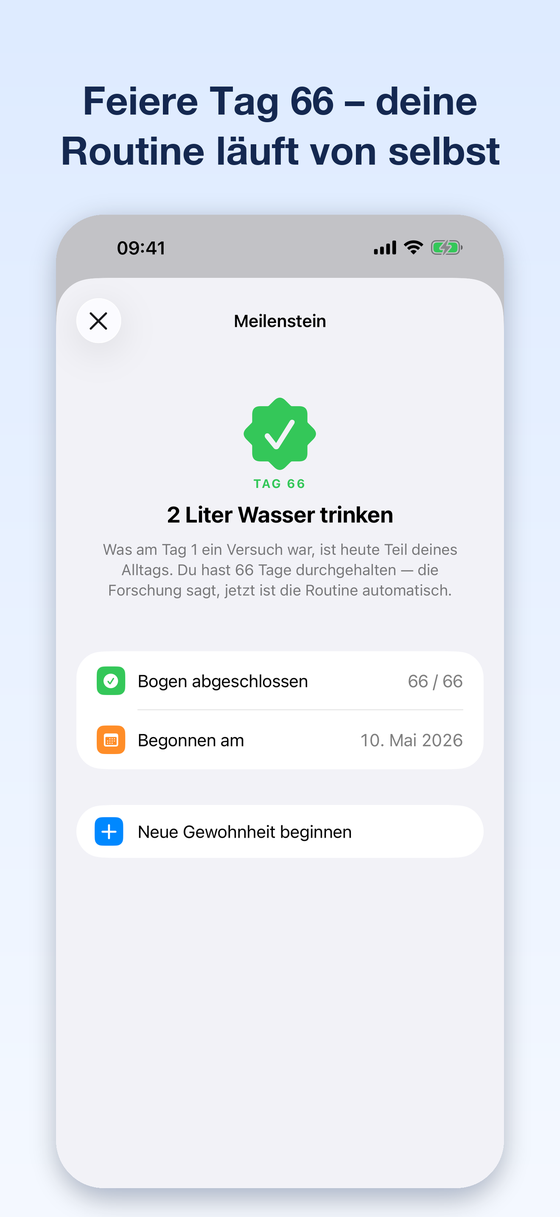 GoodHabits-Meilenstein nach 66 Tagen